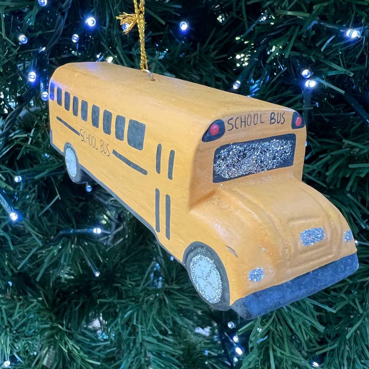 School Bus Christmas Ornament for wholesale by Erik & Mike