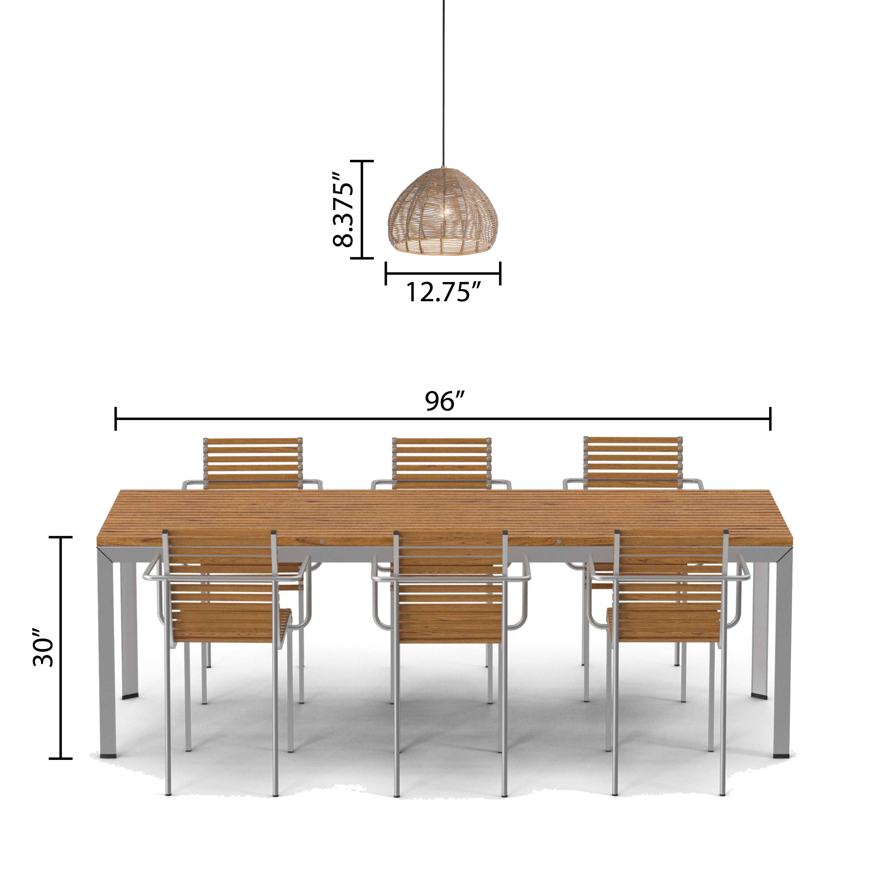 River of Goods - Vente Lustre/Suspension - Luminaire suspendu Gloriana en rotin tissé de 12,75 po de hauteur avec abat-jour en forme de tulipe8