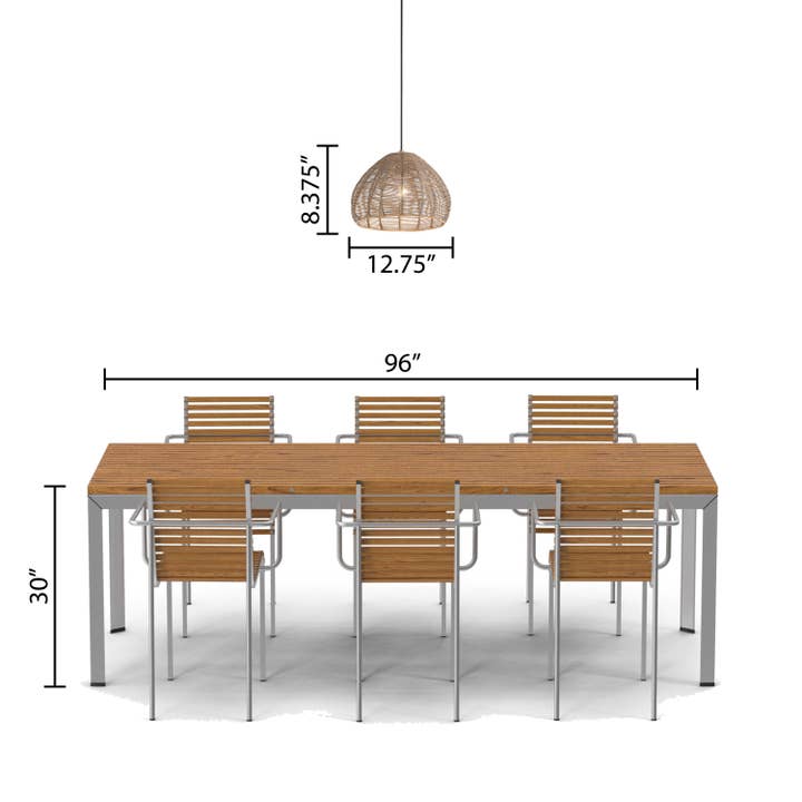 River of Goods - Vente Lustre/Suspension - Luminaire suspendu Gloriana en rotin tissé de 12,75 po de hauteur avec abat-jour en forme de tulipe8