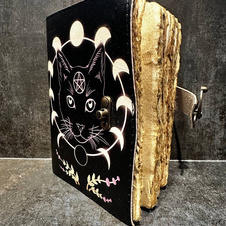 SunlitSage - Wholesale Journal/Diary - Wicca Cat Journal | Leather Journal | Blank Vintage Notebook2