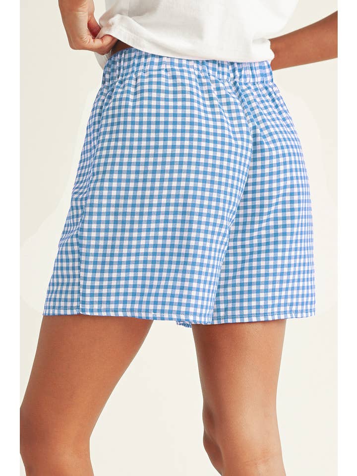 Little Daisy Closet - Wholesale Shorts - Women's - LDC Vintage Plaid Print High Waisted Loose Wide Leg Shorts6