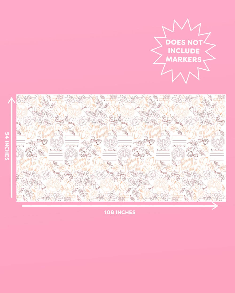 Petit Fetti - Wholesale Coloring Tablecloth - Kids & Baby - Give Thanks Paper Tablecloth - coloring tablecloth1