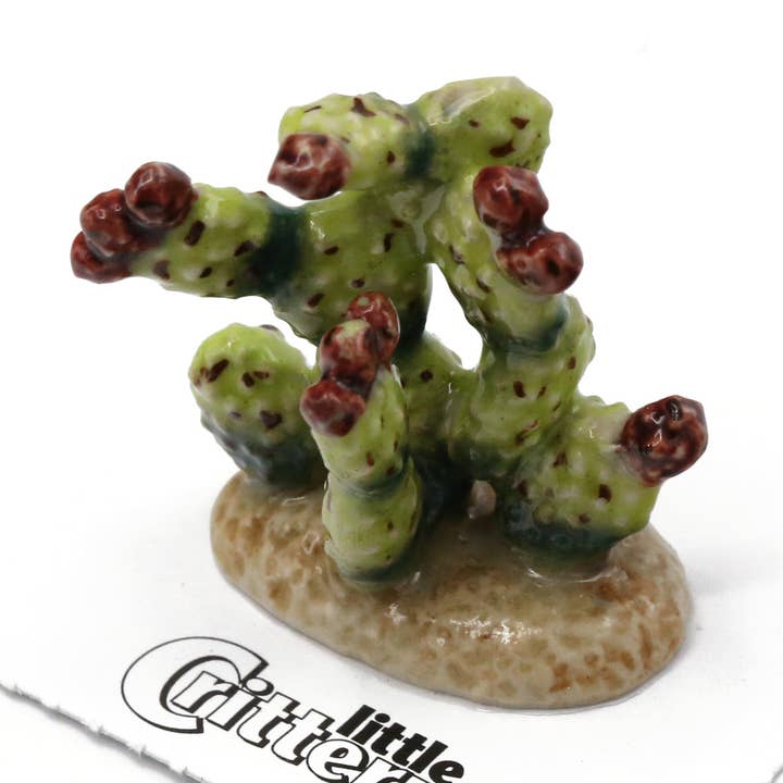 Little Critterz - Wholesale Decorative figurine - Prickly Pear Cactus Porcelain Miniature0