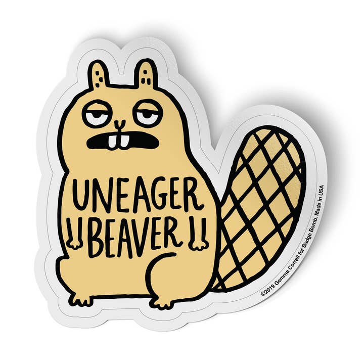 Pegatina de castor para venta al por mayor de Badge Bomb