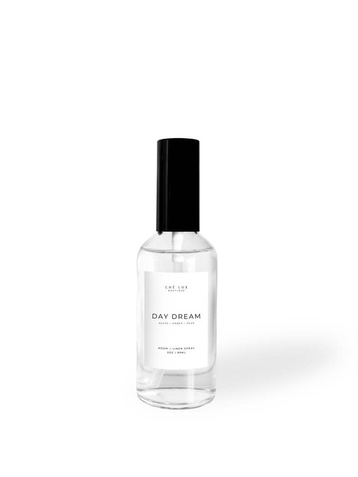 Tagtraum Raum + Leinen Spray | Agave + Amber + Birne - 3oz Klare Flasche für den Großhandel von Chè Lux Boutique
