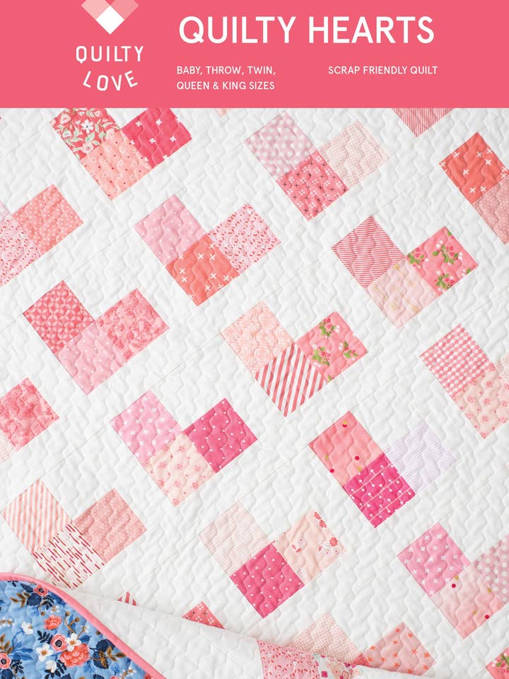 Quilty Hearts PAPER Quilt Pattern for wholesale by Quilty Love