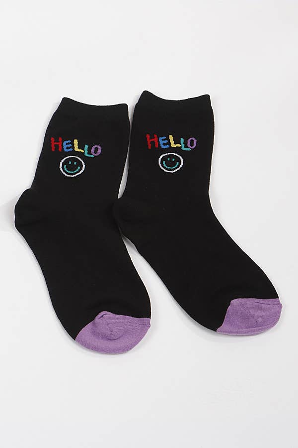 Shop Neighbors - Wholesale Socks - Unisex - HELLO Crew Socks0