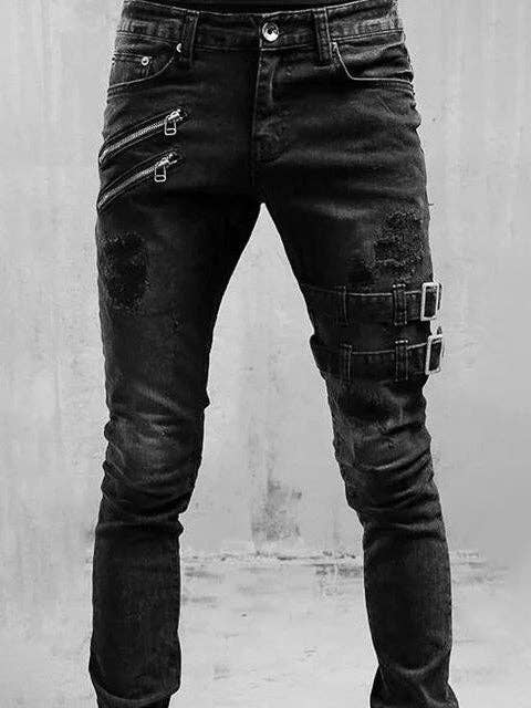Tourtiwi - Wholesale Jeans - Men's - Motorcycle Stretch Skinny Men's Jeans2