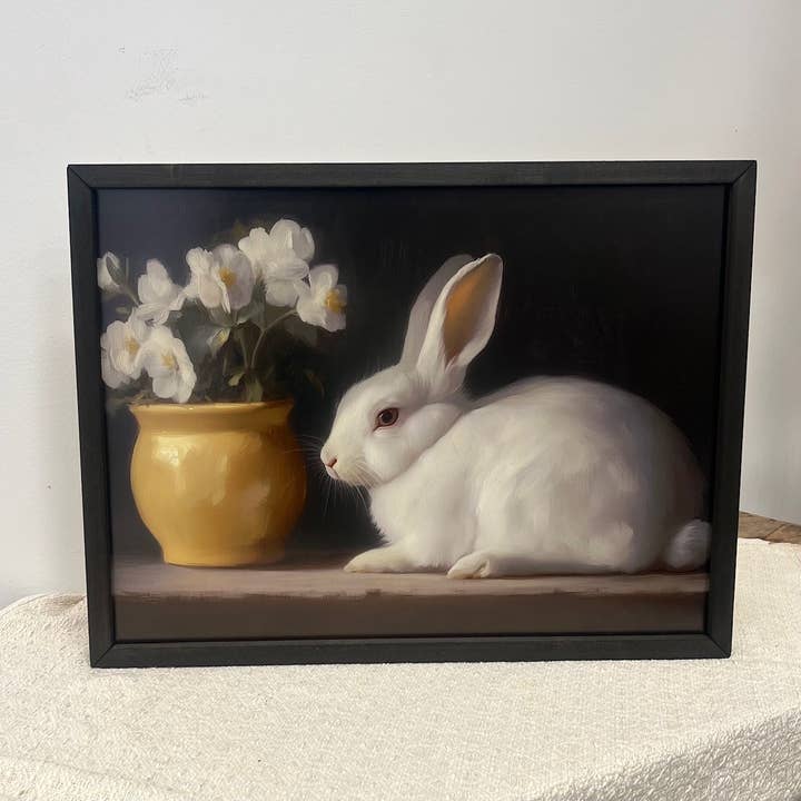 JanMichaels Art & Home – wholesale Väggskylt – HMK138 Vårkanin Boxram