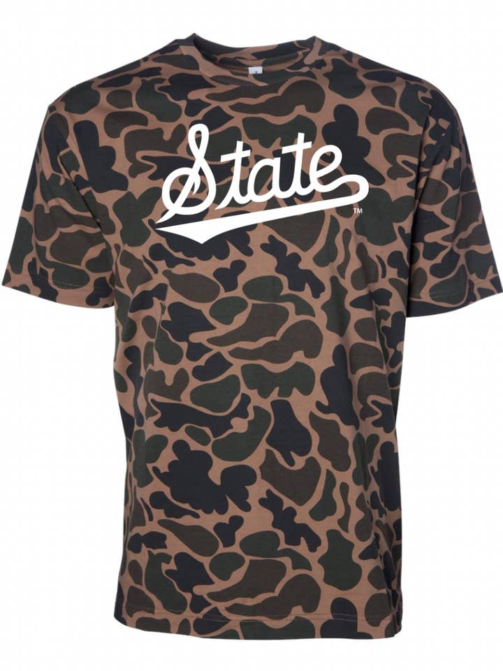 eend camo MSU staat script voor wholesale door Holt Clothing Company