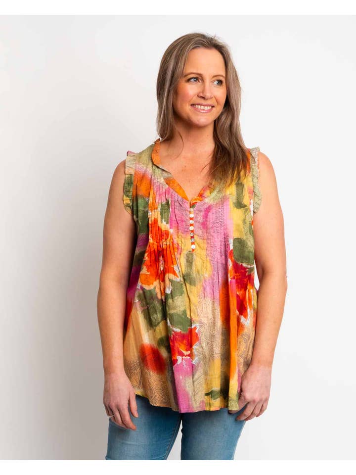 Mozaic by Euro Dreaming - Wholesale Blouse – Women’s - Chilli Top In Orange Pink