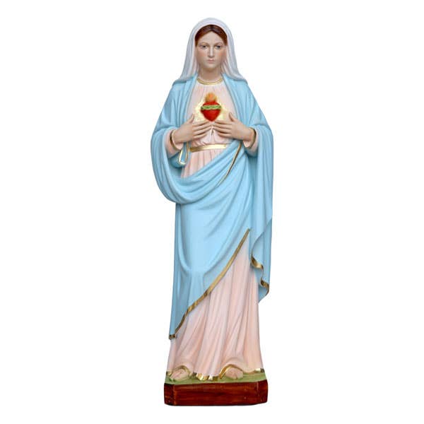 Estátua Sagrado Coração de Maria 40 cm em resina feita na Itália por atacado de ArteSacraCaravaggio