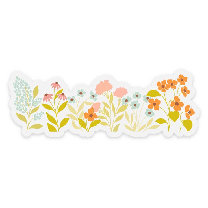 Elyse Breanne Design - Wholesale Sticker - Clear Flower Garden Sticker, 3.75x2in.