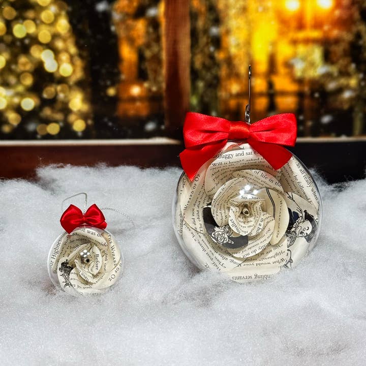 Literary Blooms - Wholesale Ornament - Wizard of Oz Book Rose Ornament – 2 Sizes Available0