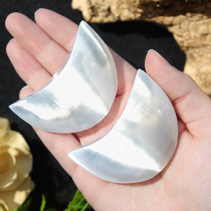 Natures Artifacts Inc - Wholesale Spiritual Stone/Crystal - Selenite Half Moon | Healing Selenite Moon6