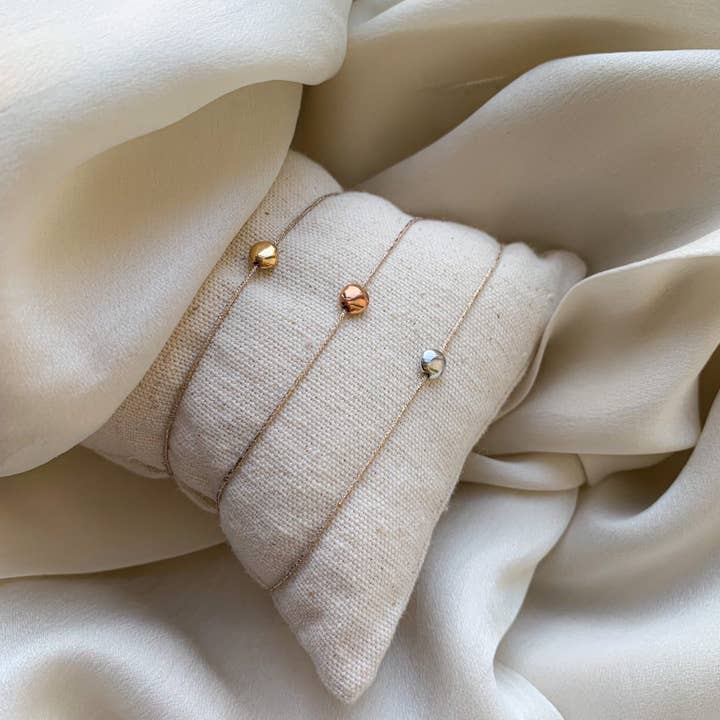 Pulseira Lens com lente lisa e lisa de 6 mm (BAT24) por atacado de Sophie Deschamps Bijoux