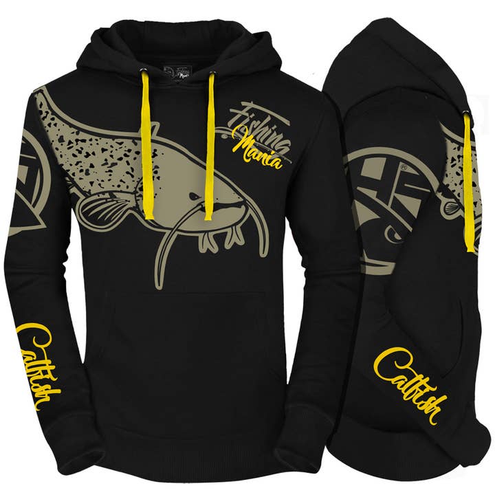 Hoodie Fishing Mania Catfish per la vendita all'ingrosso da parte di Hotspot Design