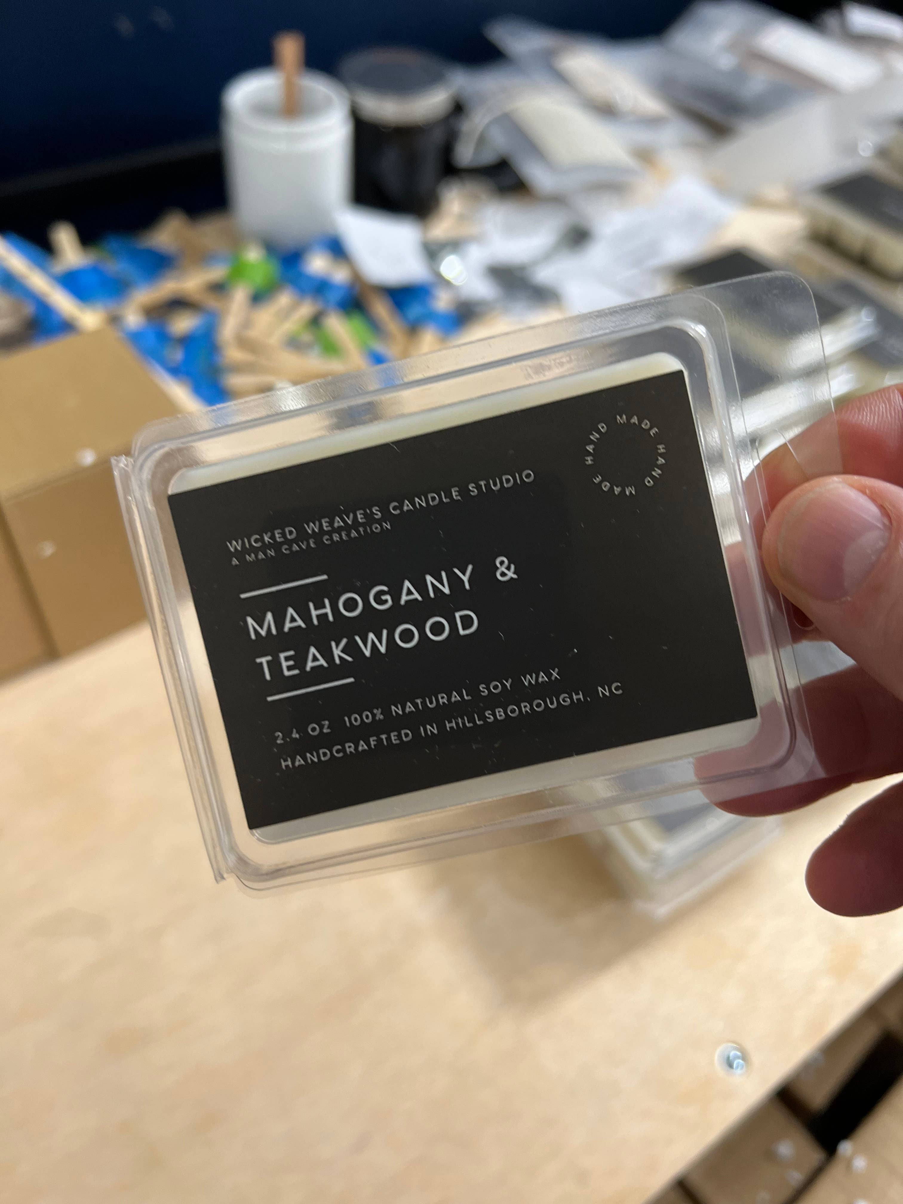 Wicked Weave’s Candle Studio – wholesale Jar/filled candle – Mahogany Teakwood  Soy Wax Candle (5 Size Options)2