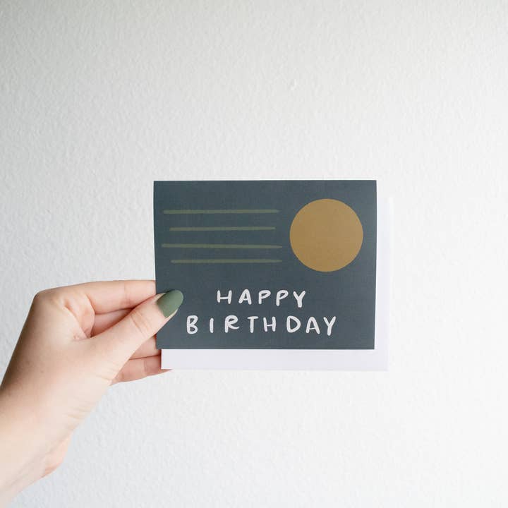 Golden fødselsdagskort for engroshandel hos The Field of Joy Co.