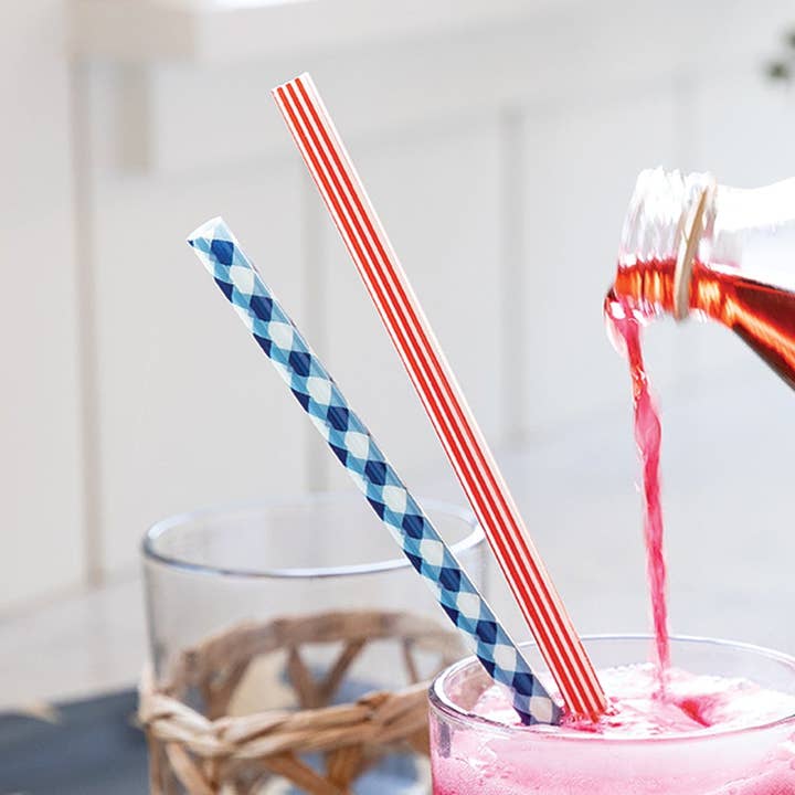 SSP926 - Plaid and Stripes Reusable Straws for wholesale by My Mind’s Eye