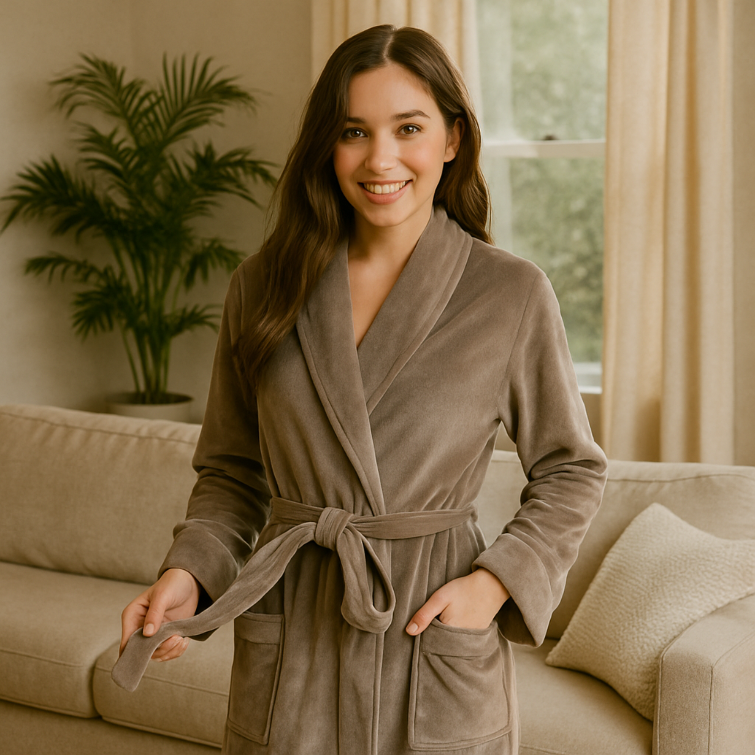 Pure Fiber - Wholesale Robe - Women's - Plush Velour Women’s Robe – Soft, Cozy & Elegant Fit16