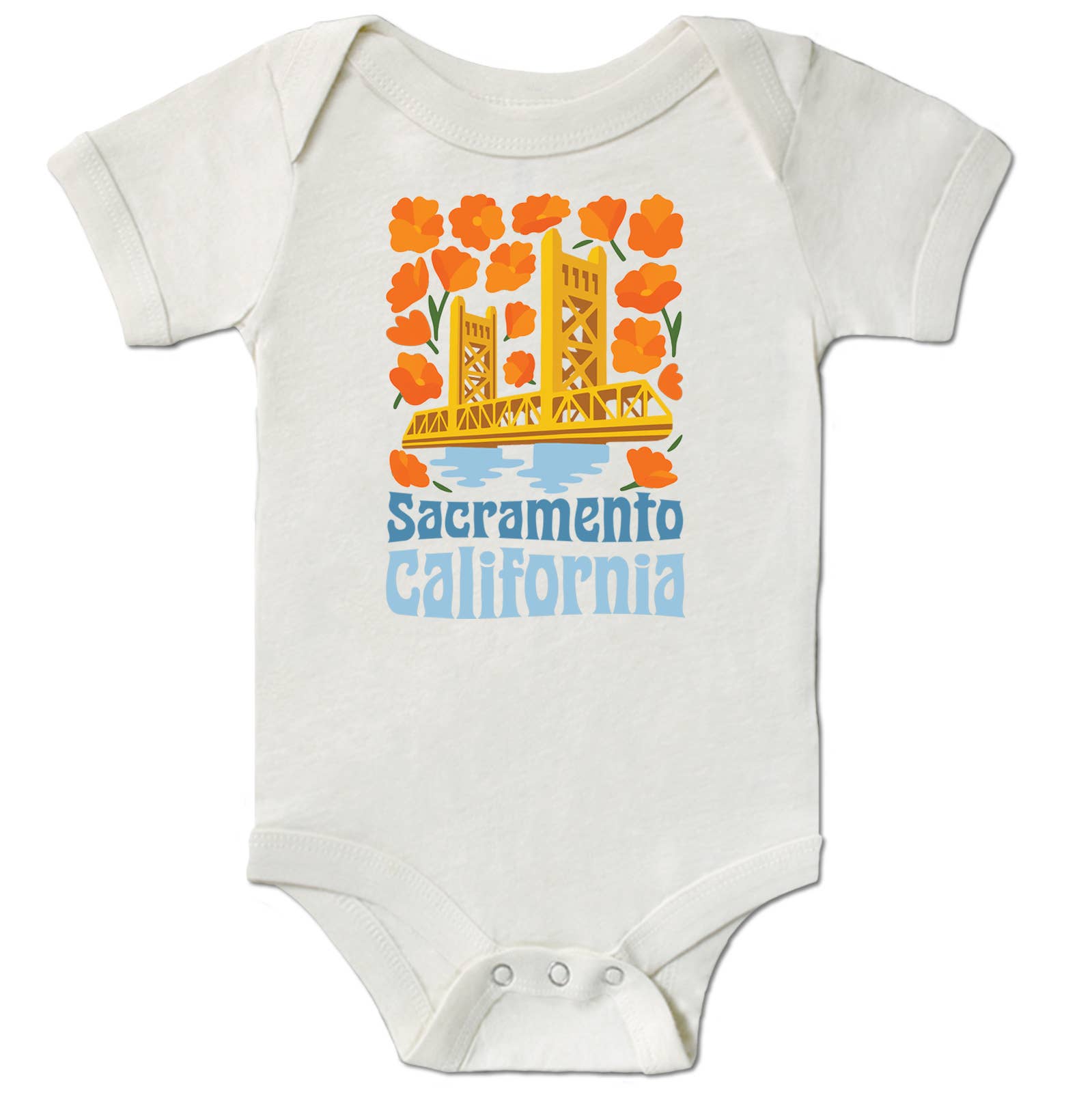 SF Mercantile - Wholesale Bodysuit (Non-Footed) - Baby - Sacramento Flower Power Infant Onesie, Natural0