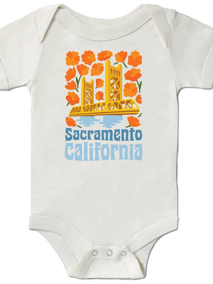 SF Mercantile - Wholesale Bodysuit (Non-Footed) - Baby - Sacramento Flower Power Infant Onesie, Natural
