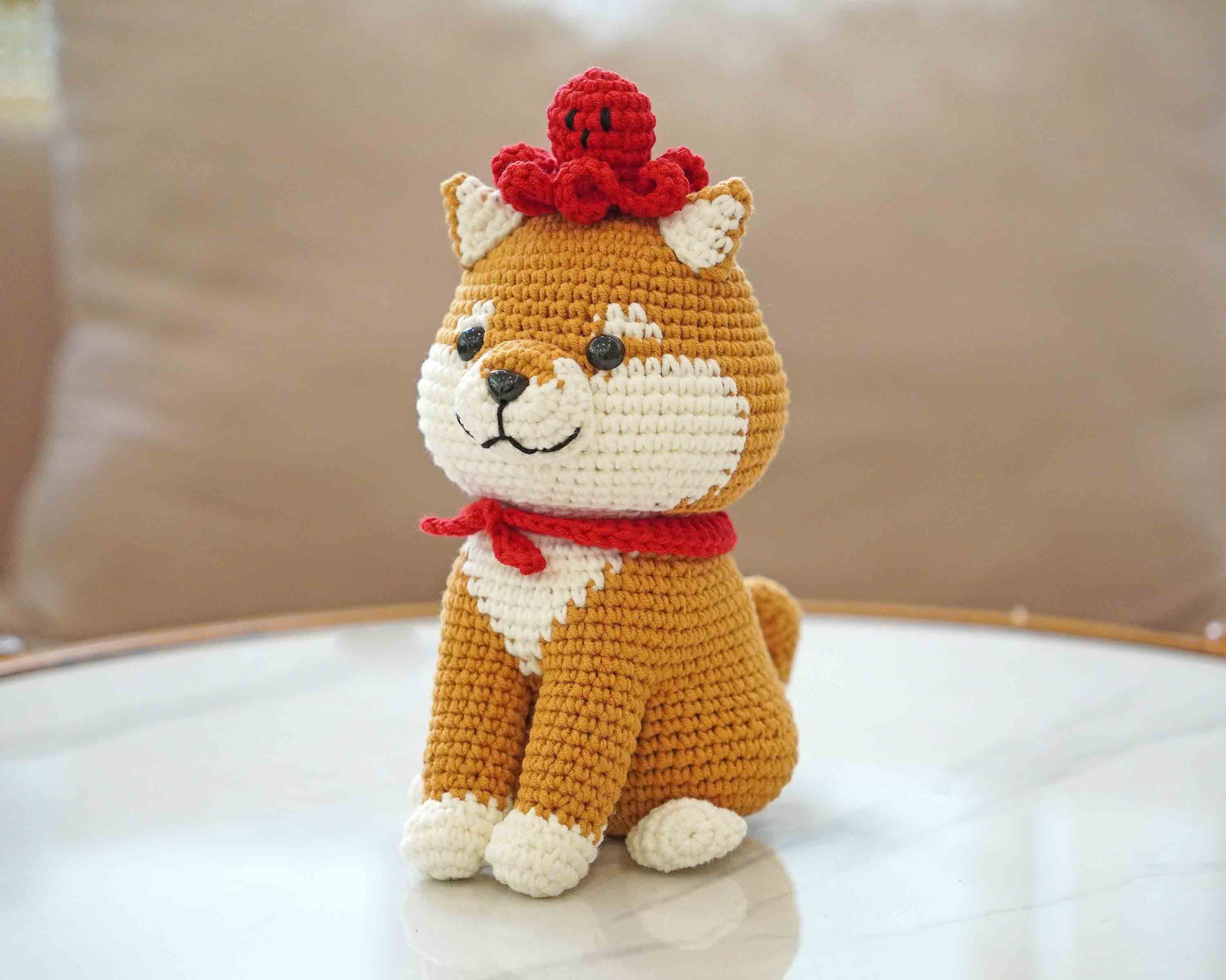 TOMOPOD LLC – wholesale Car Decorative Charm - Unisex – Chibi the Shiba Inu and The Octopus Amigurumi Crochet7
