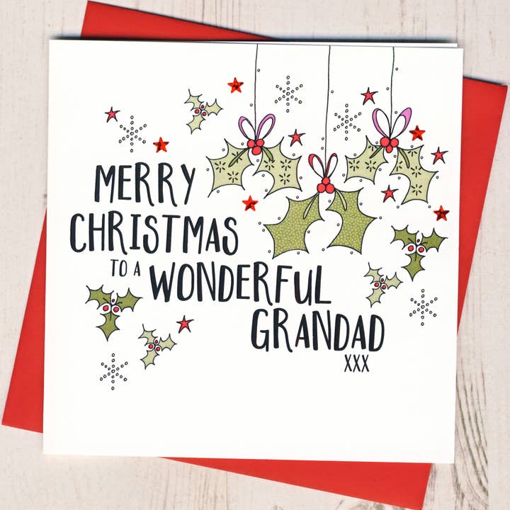 Merry Christmas To Wonderful Grandad Card for wholesale by Eggbert & Daisy