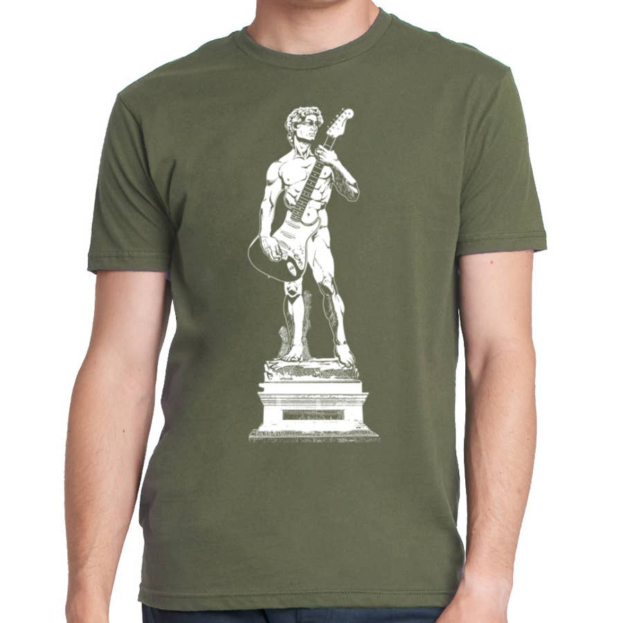 MISSION THREAD CLOTHING - Wholesale T-shirt met print - Heren - Michelangelo's David Playing Guitar T-shirt voor heren5