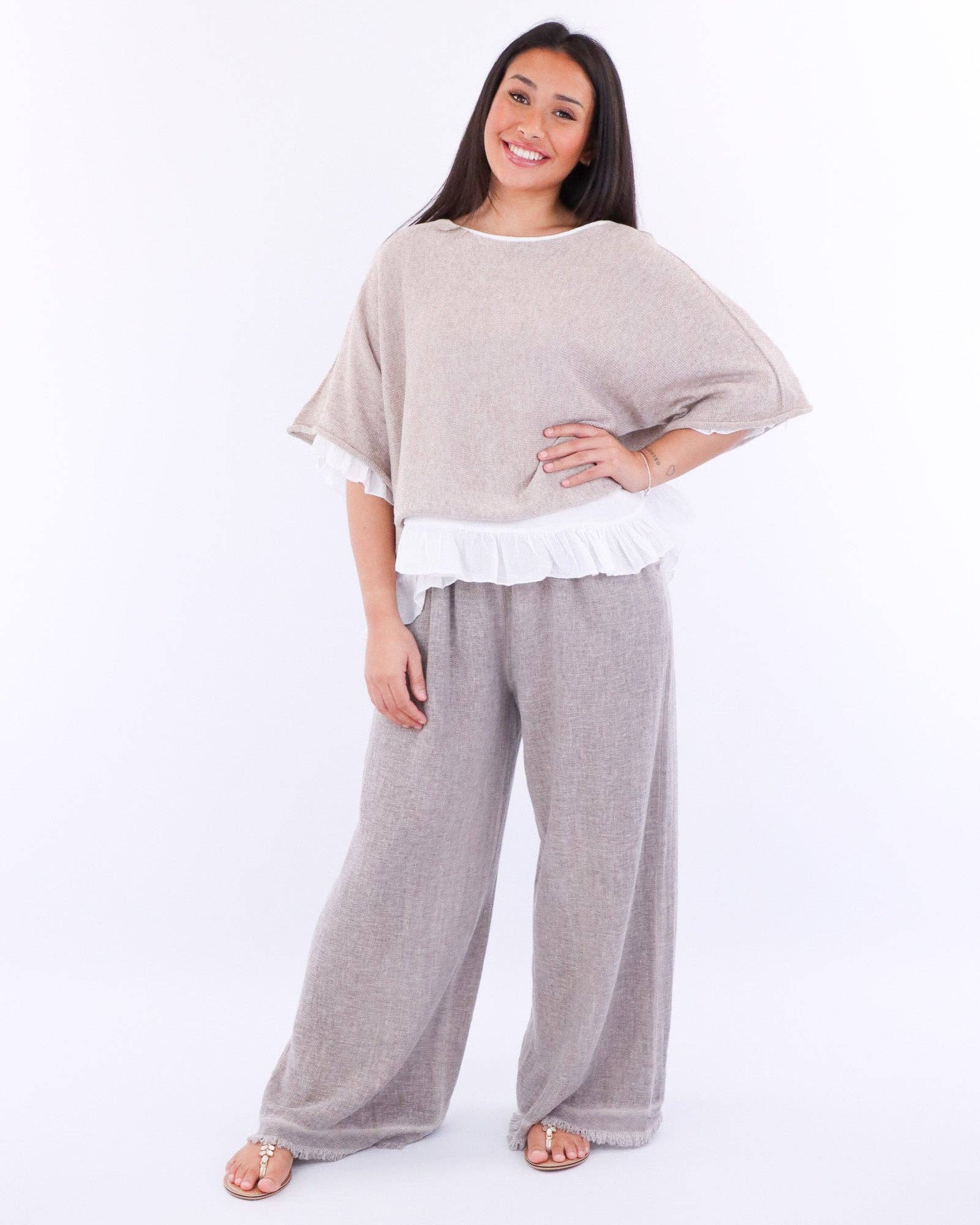 Cadenza Italy Ltd - Vendita all'ingrosso Top in maglia - Donna - Top corto a tunica in misto cotone8