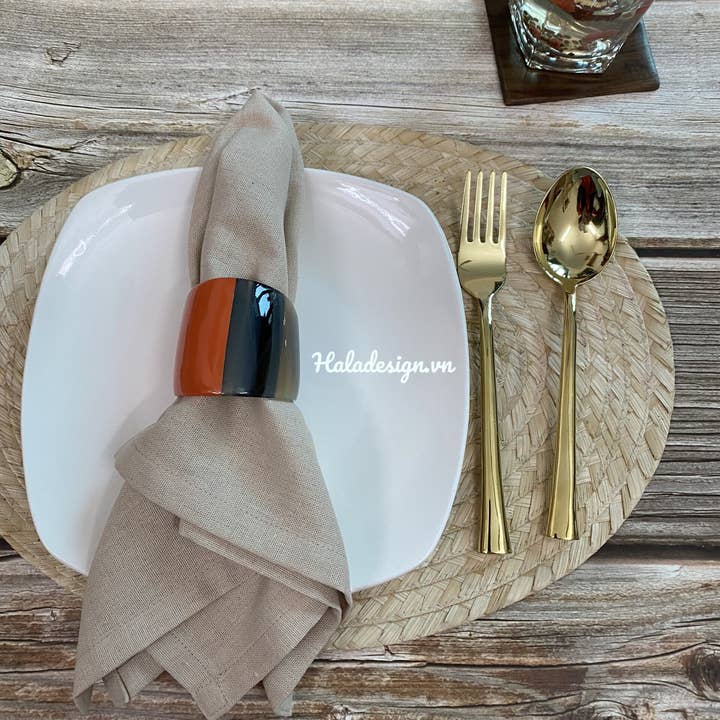 Hala Design - Wholesale Napkin Ring - Lacquered Buffalo Horn Napkin Ring7