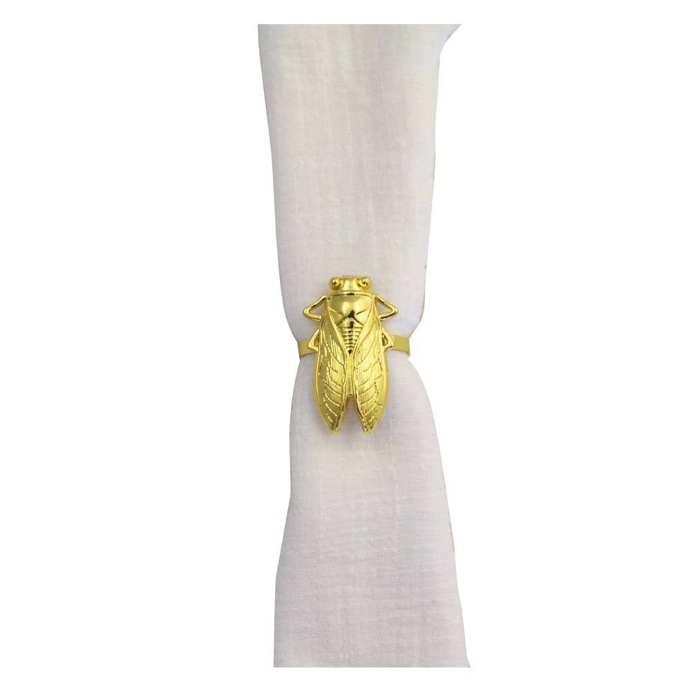 AULICA - Wholesale Napkin Ring - Set of 4 golden cicada napkin rings3