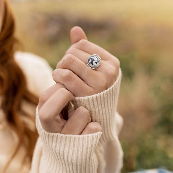 Accented White Buffalo Rings - Multiple Sizes Available for wholesale by Indie Rae