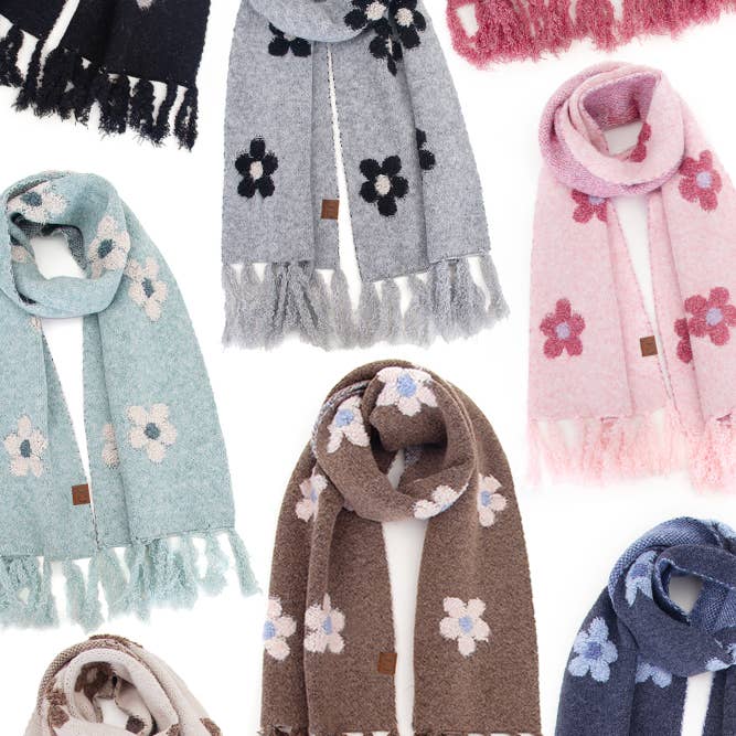 Hana - Wholesale Scarf - Women's - C.C Daisy Pattern Scarf19