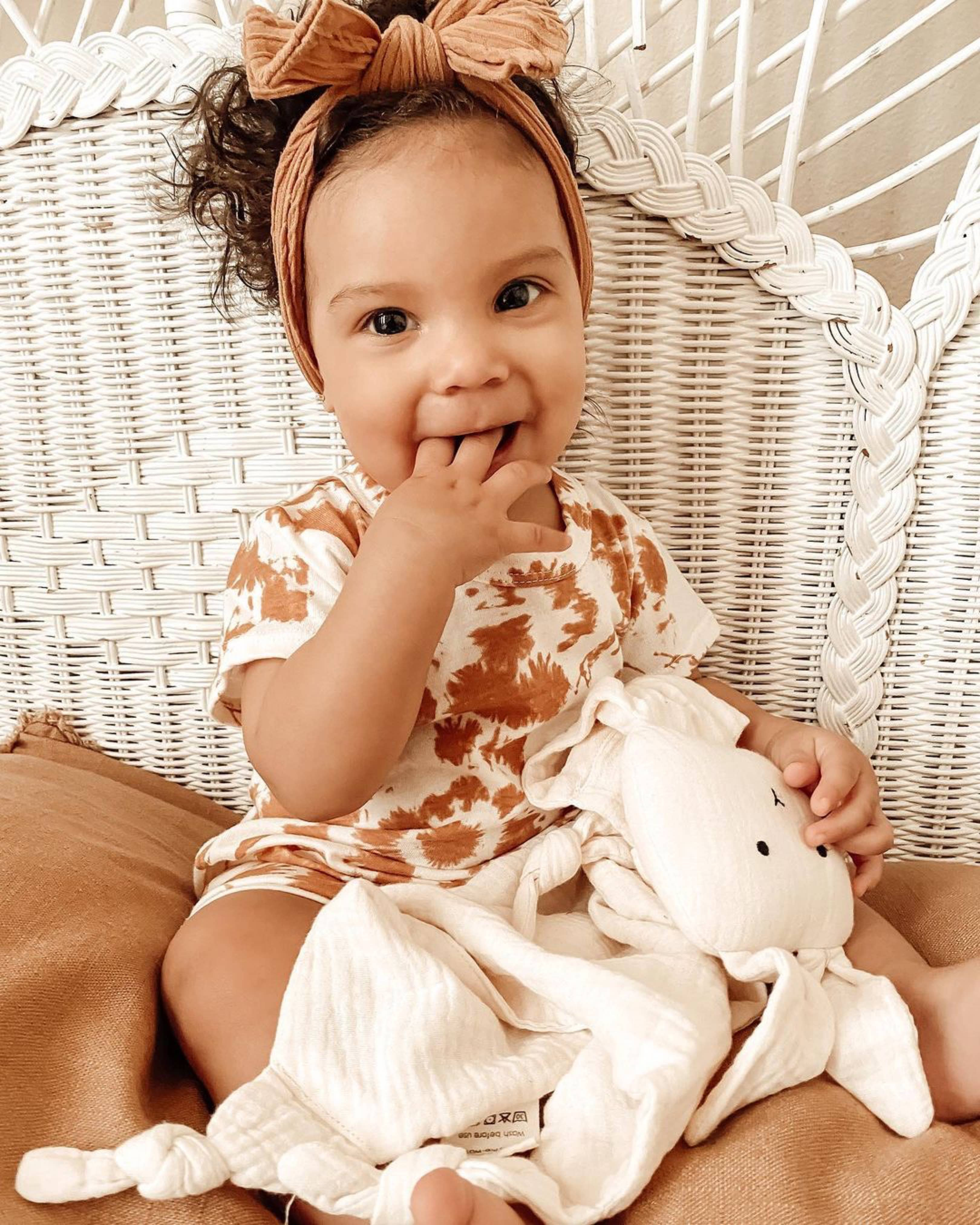 Ali+Oli - Wholesale Security/Cuddle Blanket - Baby - Cuddle Security Blanket Soft Muslin Cotton - Bunny (Natural)2