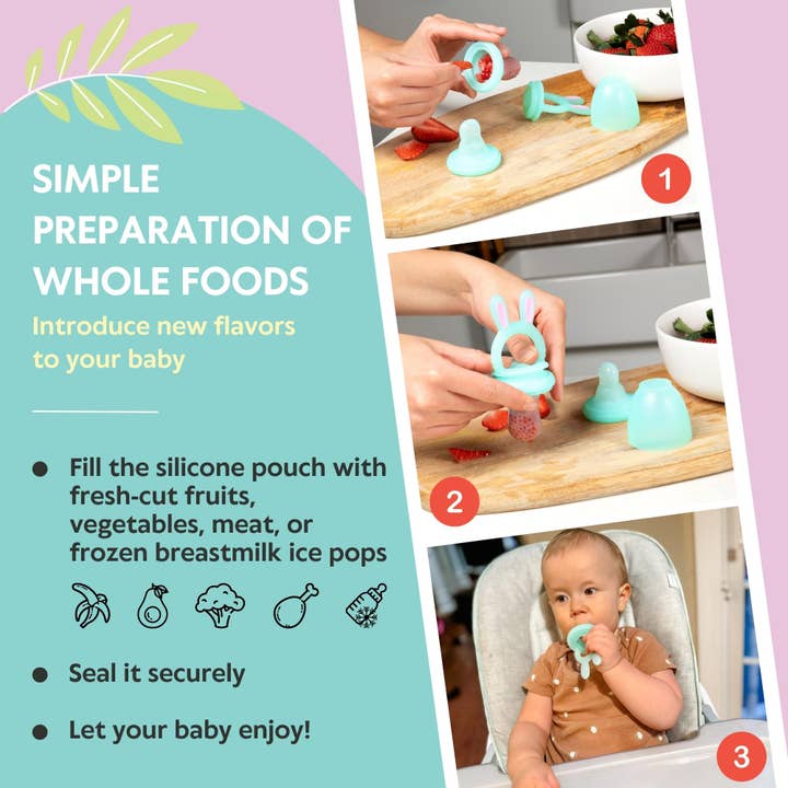 Vesta Baby - Wholesale Feeding Set - Baby - Baby Fruit Feeder Soft Silicone Food Nibbler Teether Set6