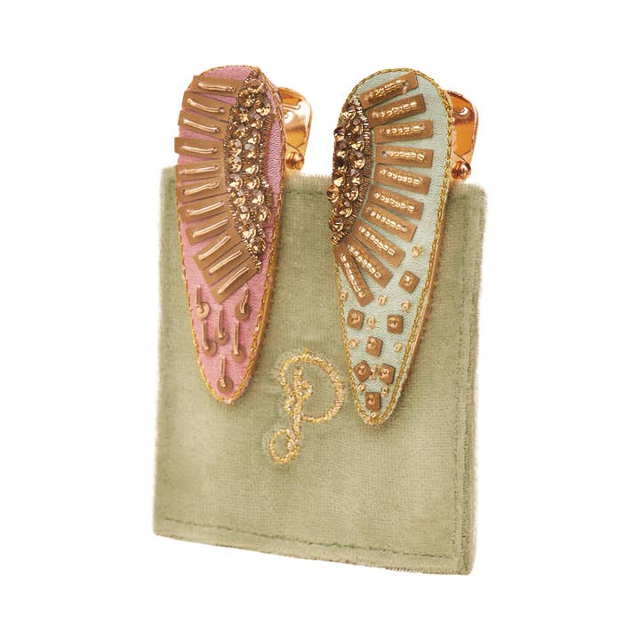 Powder Design inc - US - Wholesale Hair Clip - Women's - Jewelled Hair Clips (Set of 2) - Pastel Sunrise