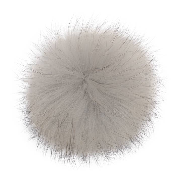 Real Raccoon Fur Pom Pom - Silver Cloud for wholesale by Lindo F