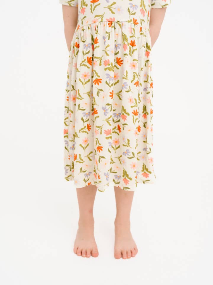 Little One Shop - Wholesale Dress - Kids - Daisy Daydream Short Sleeve Bamboo Dress1
