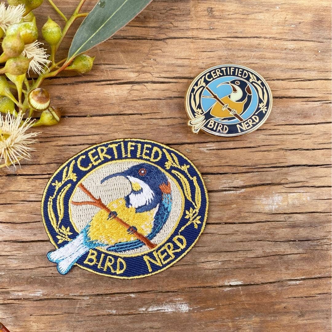Bridget Farmer Printmaker - Wholesale Lapel pin/button - Certified Bird Nerd - Enamel Pin5
