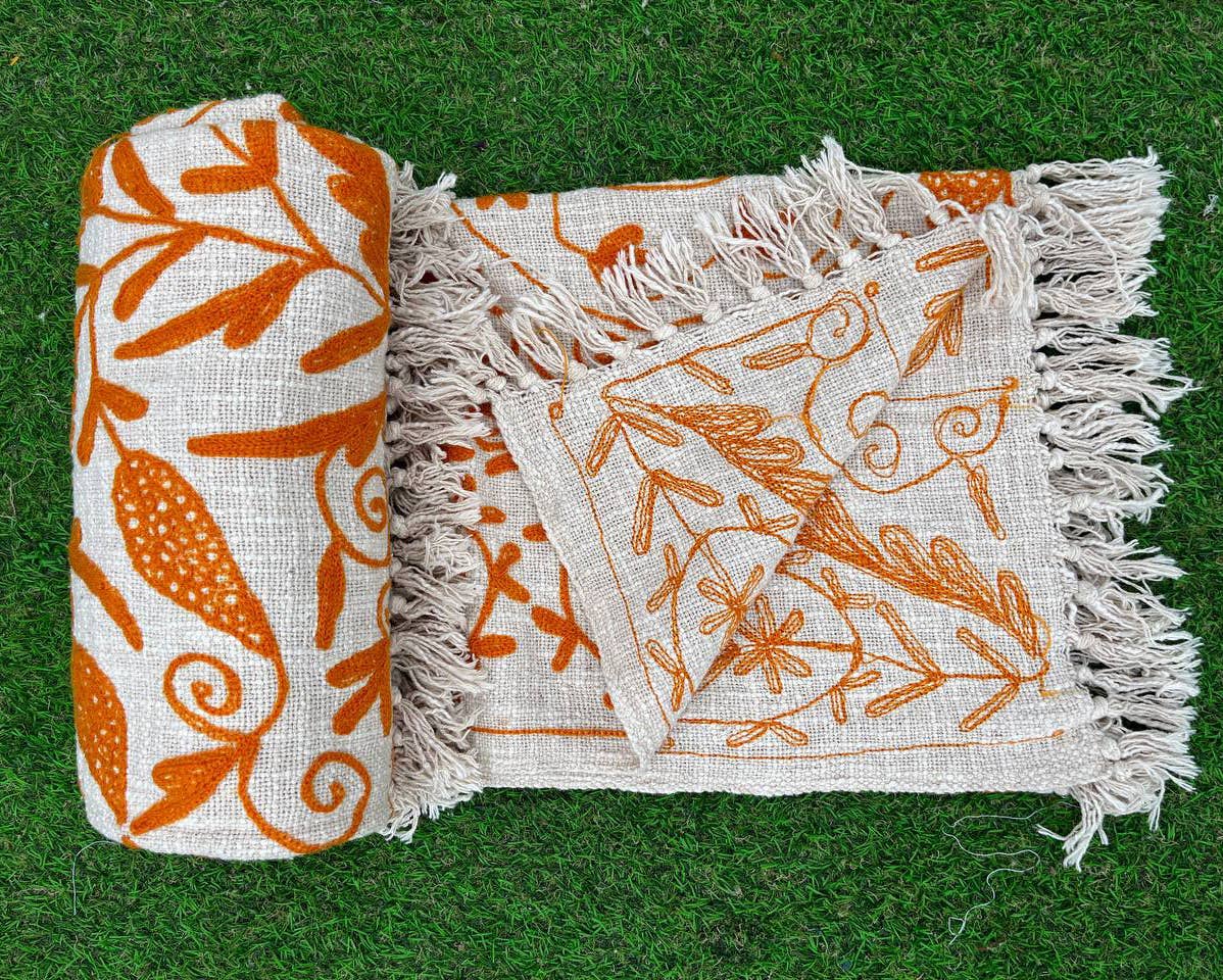 Bhawana Handicrafts - Wholesale Quilt - Curtain Indian Cotton Suzani Quilt Twin Size Floral Bedsheet5