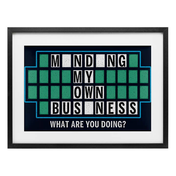 Stupell Industries - Wholesale Wall Sign - Minding My Own Business Game - Print Under Glass Wall Art