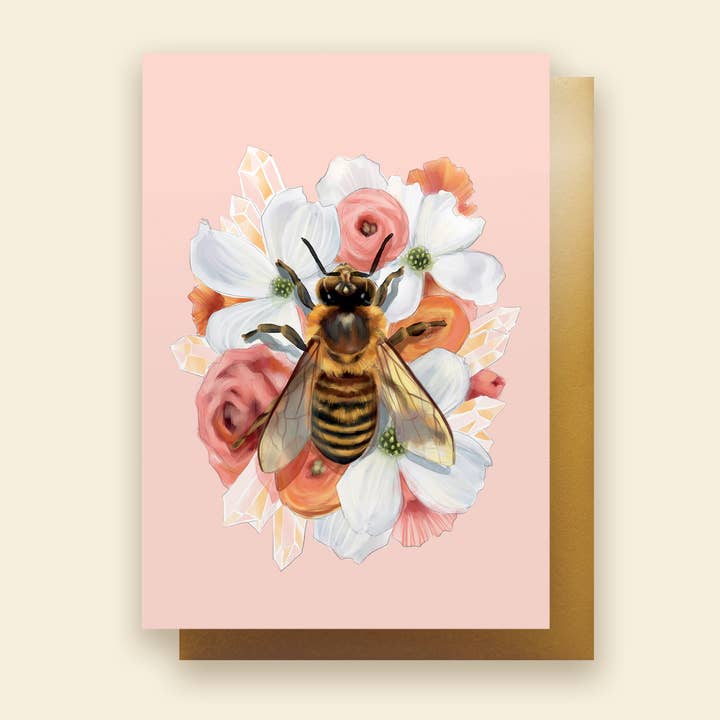 Honey Bee | Biglietto d'auguri per la vendita all'ingrosso da parte di Whimsical Art by Darcy Goedecke