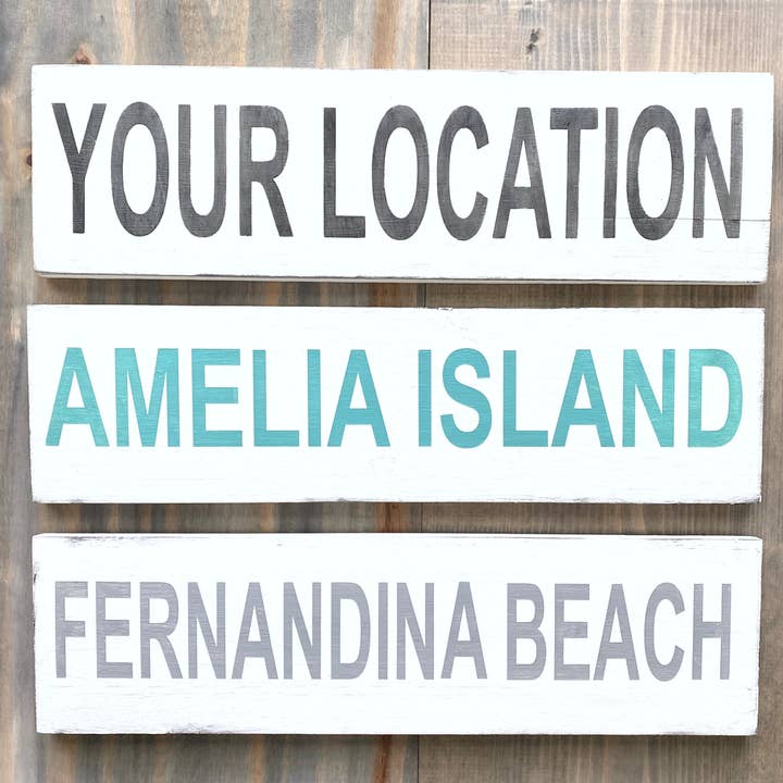 Large Location Word Sign, name drop, customize souvenir for wholesale by Anchored Soul Designs