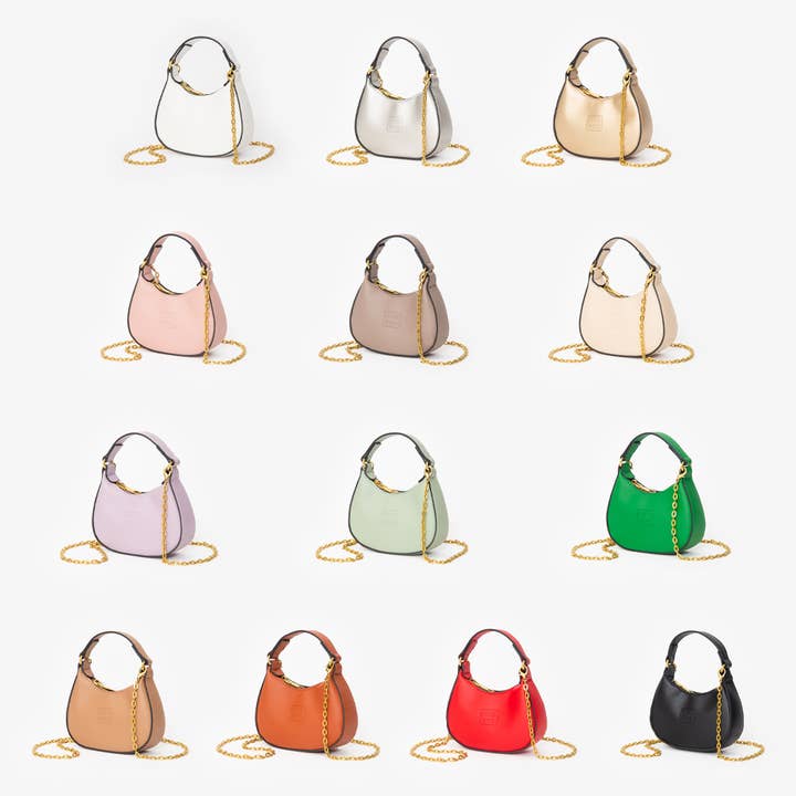 Sensibling Corp. - Wholesale Top Handle Bag - Women's - Faux Leather Chic Mini Hobo Handbag / Crossbody Bag
3