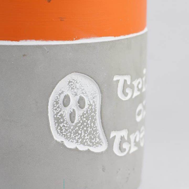 Florinia - Wholesale Plant Pot - “Trick or Treat” Concrete Pot with Ghost Motif – Planter or Votive4