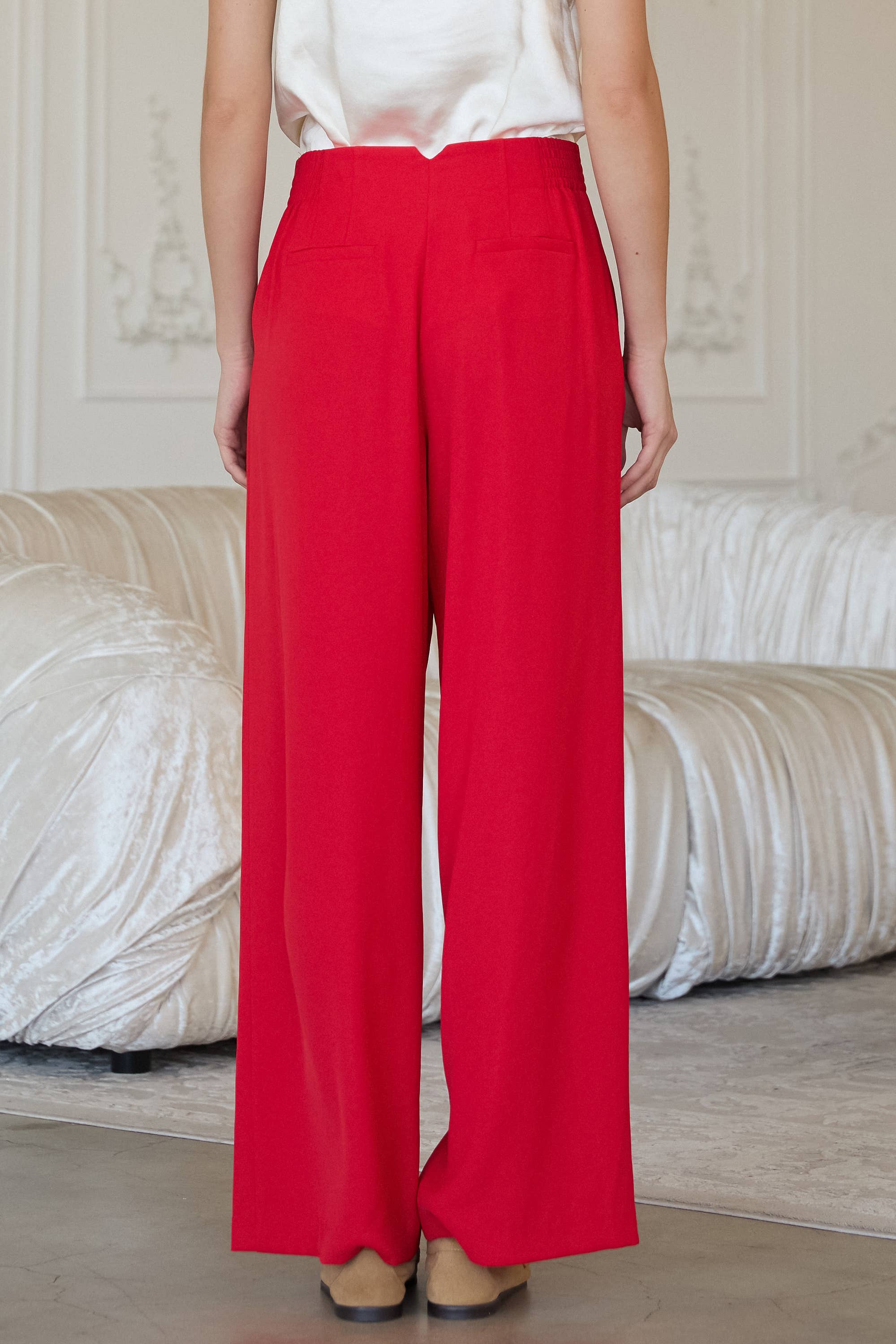 SKIES ARE BLUE - Wholesale Pants - Women's - Recycled Poly Wide Leg Pants12