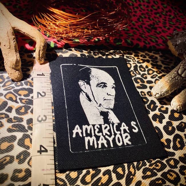 Three Raccoons - Wholesale Patch - melting Rudolph Giuliani "America's Mayor" patch.2