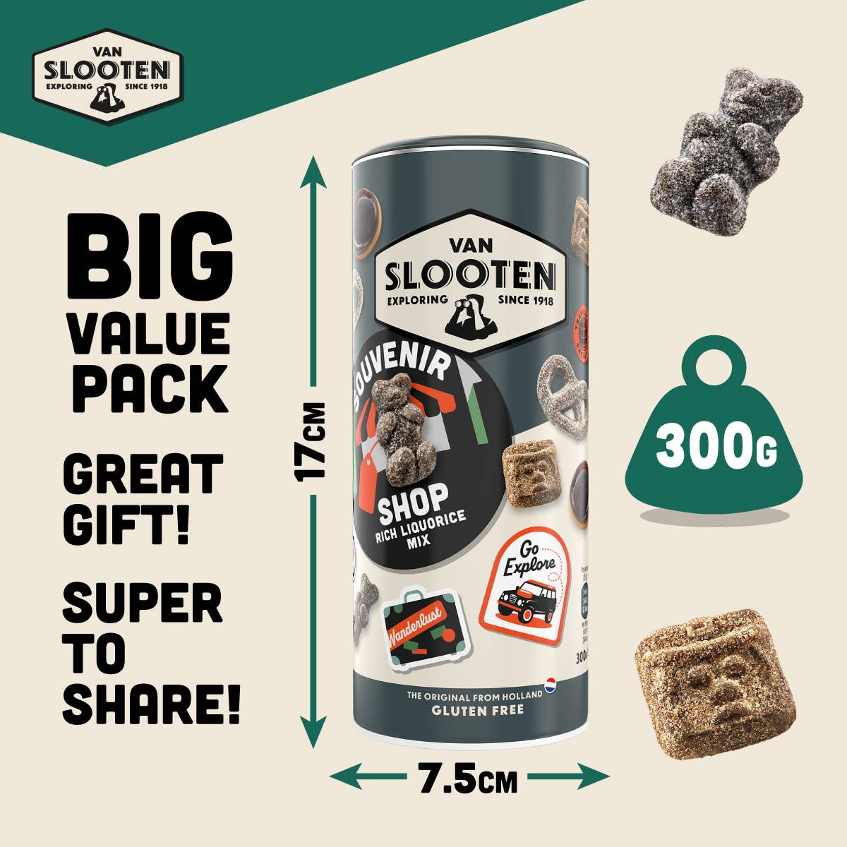 Van Slooten – wholesale Liquorice – Van Slooten Souvenirshop Rich Liquorice Mix 300g x192